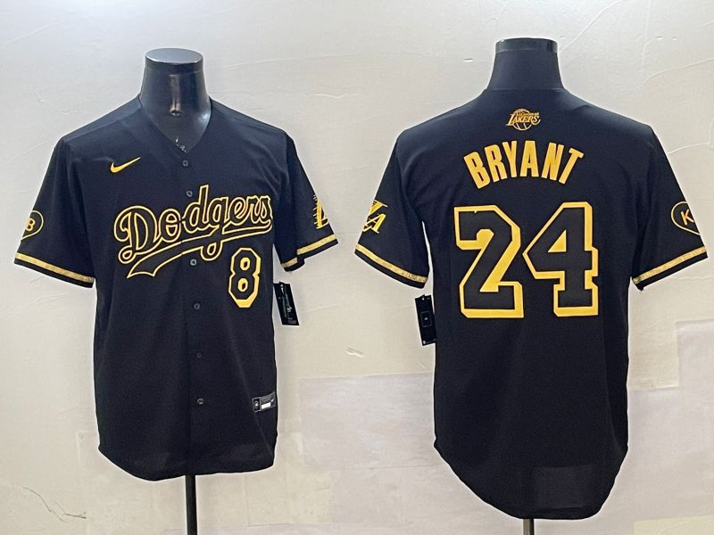 Men Los Angeles Dodgers #24 Bryant Black Gold Five generations Game 2025 Nike MLB Jersey style 5->los angeles dodgers->MLB Jersey